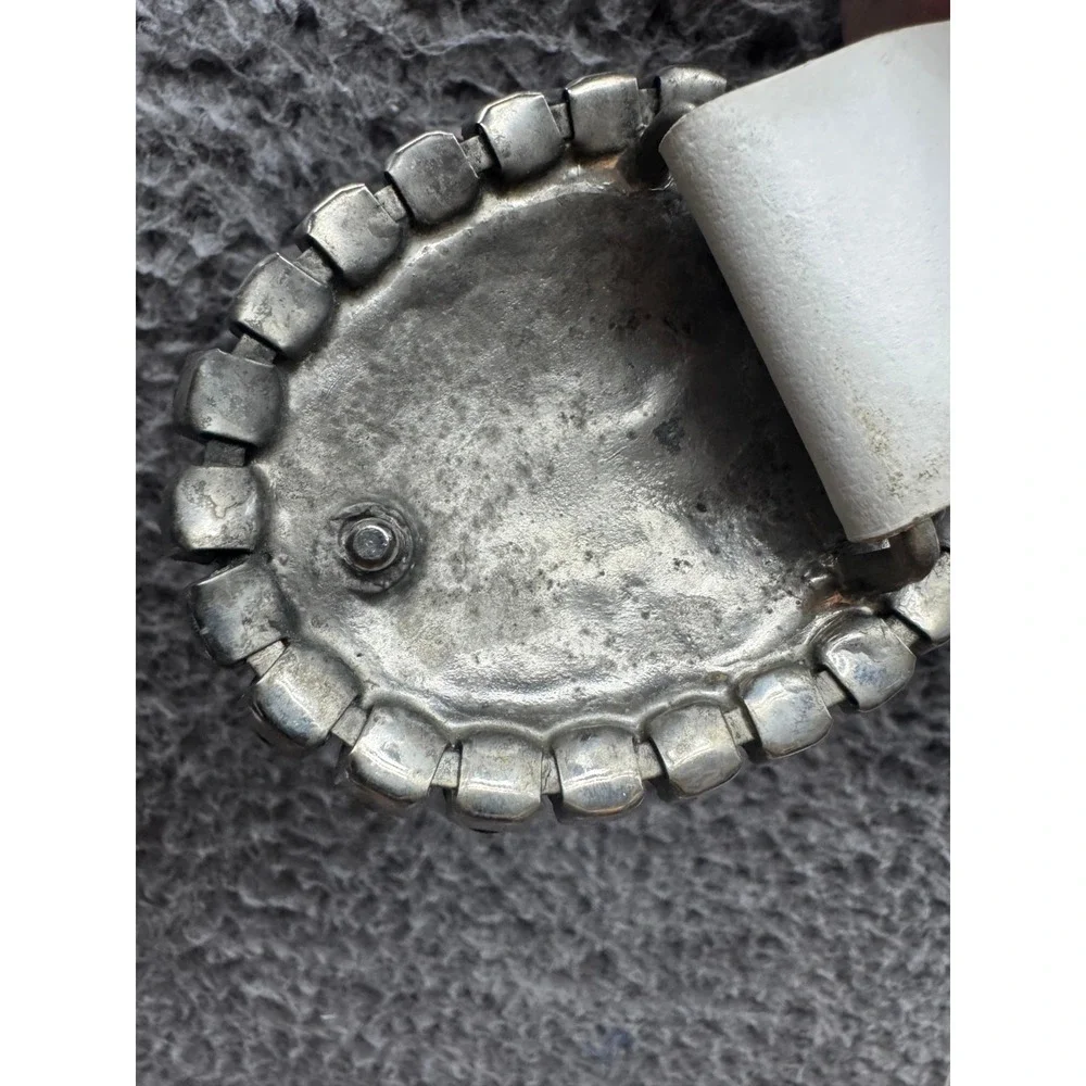 Vintage Roccobarocco‎ Jeans Rhinestone Genuine Leather Belt White Womens Size 48